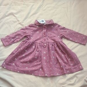 GAP Pink Floral Long-Sleeve Kids Dress